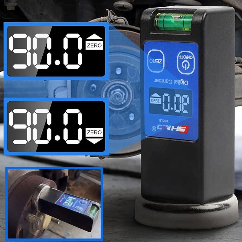 BINGOX Camber Gauge Digital Wheel Alignment Tool, -90° to +90°, Caster Camber Gauge with Magnet Base, LCD Display & Reset Key - Image 2